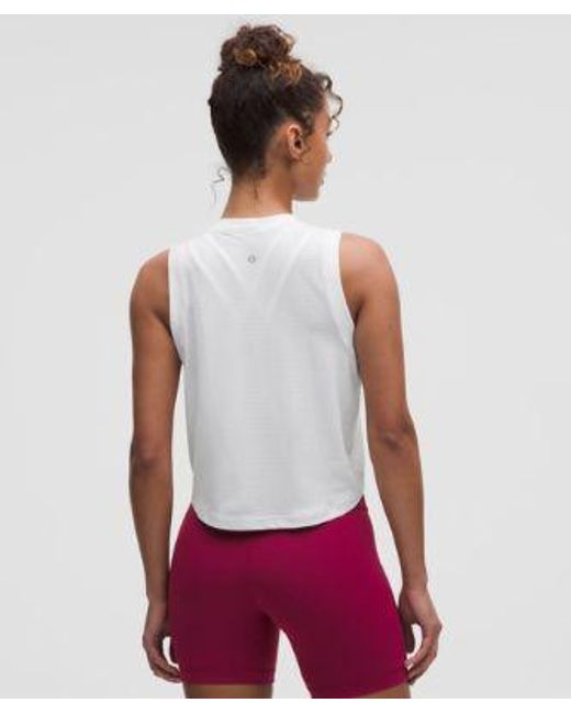 lululemon athletica Red Swiftly High-Low Cropped Tank Top
