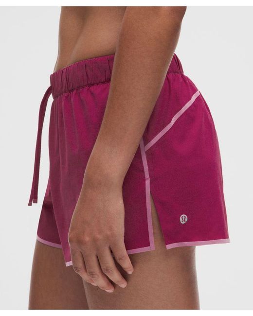 lululemon athletica Red – Two-Toned Mid-Rise Track Shorts – 3" – Size Large