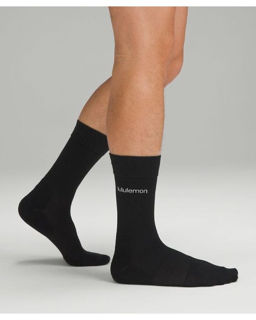 lululemon athletica Daily Stride Comfort Crew Socks 3 Pack - Color Black - Size L for men