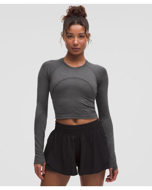 lululemon athletica Gray Swiftly Tech Cropped Long-Sleeve Shirt 2