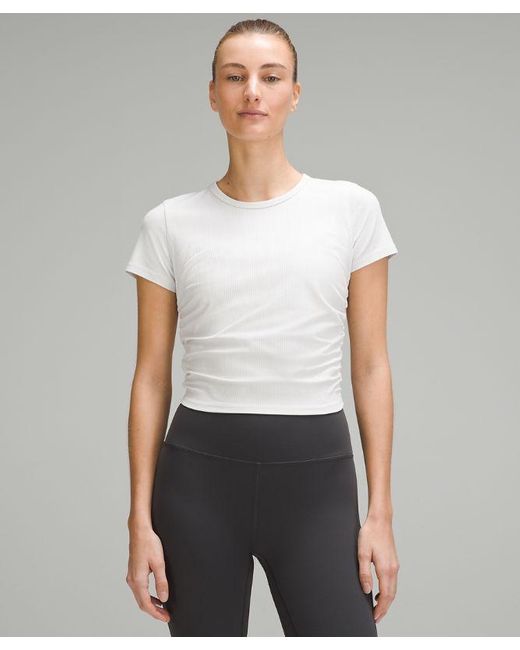 lululemon athletica White – All It Takes Ribbed Nulu T-Shirt – –