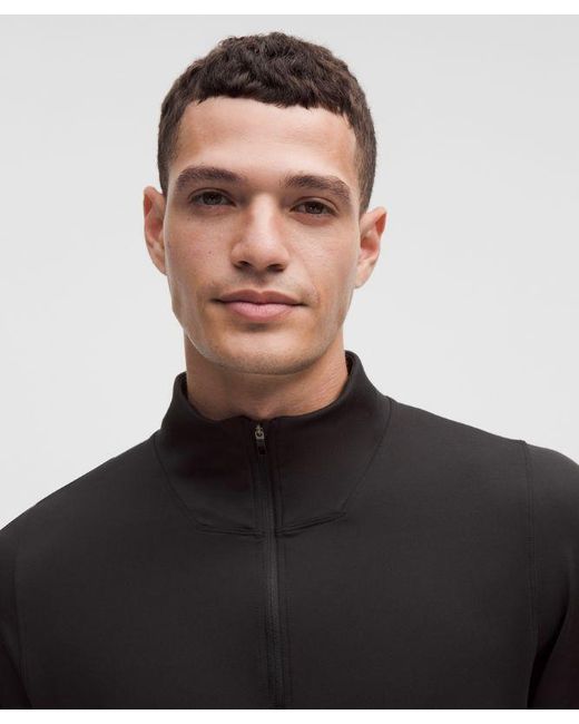 lululemon athletica Black Rulu Fleece Half-Zip Long-Sleeve Shirt for men
