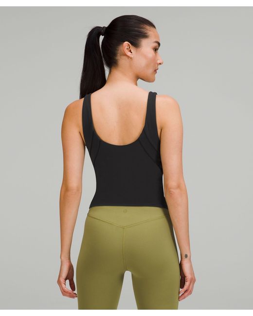 lululemon athletica Nulu And Mesh-back Shelf-bra Yoga Tank Top in Black