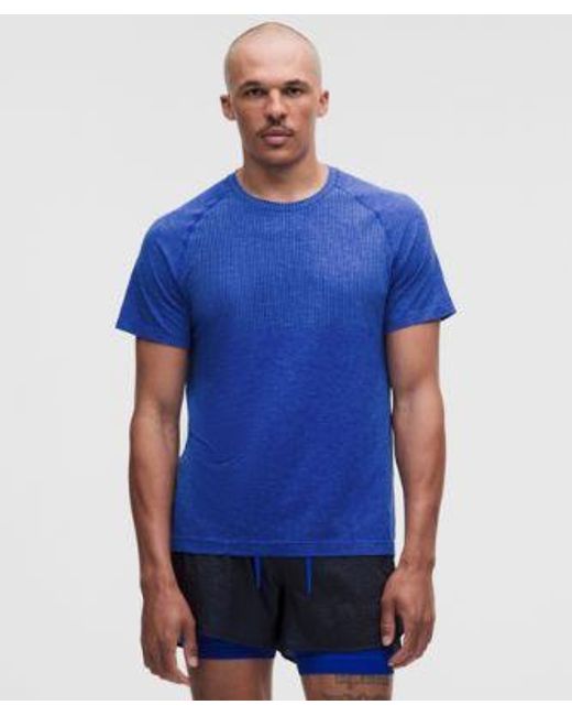 lululemon athletica Blue Metal Vent Tech Short-Sleeve Shirt for men