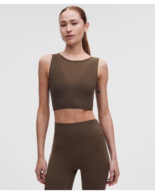 lululemon athletica Brown Bend This Mesh Bandeau And V-Neck Bra