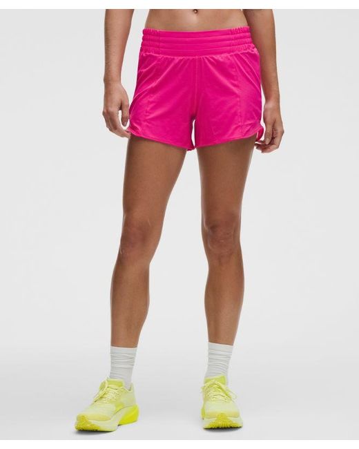 lululemon athletica Pink Hotty Hot High-Rise Lined Short 4"