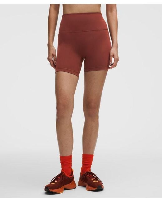 lululemon athletica Red Wunder Train No Line High-Rise Short 6"
