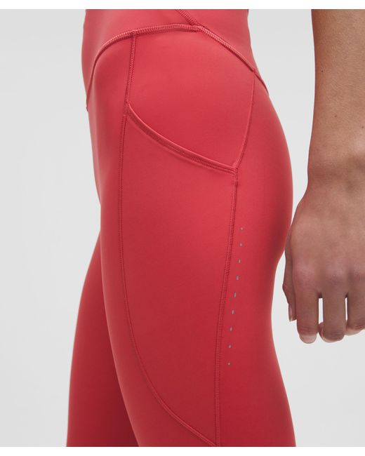 lululemon athletica Red Fast And Free High-Rise Tight 25"
