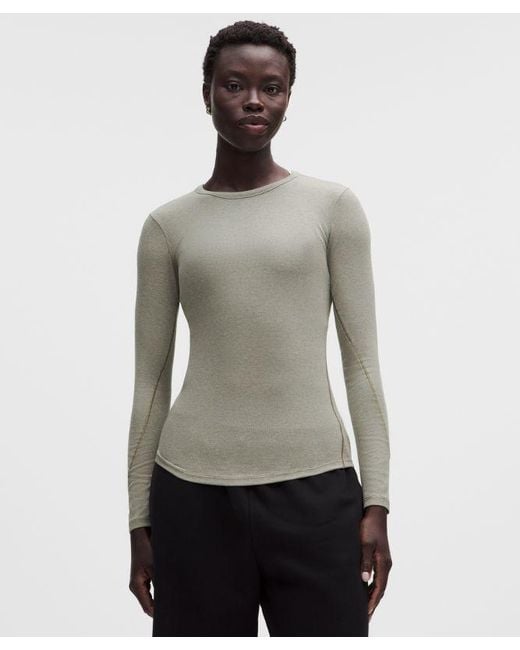 lululemon athletica Gray Hold Tight Long-Sleeve Shirt