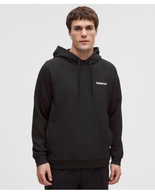 lululemon athletica Black – Smooth Spacer Classic-Fit Pullover Hoodie Wordmark – – Size Medium for men