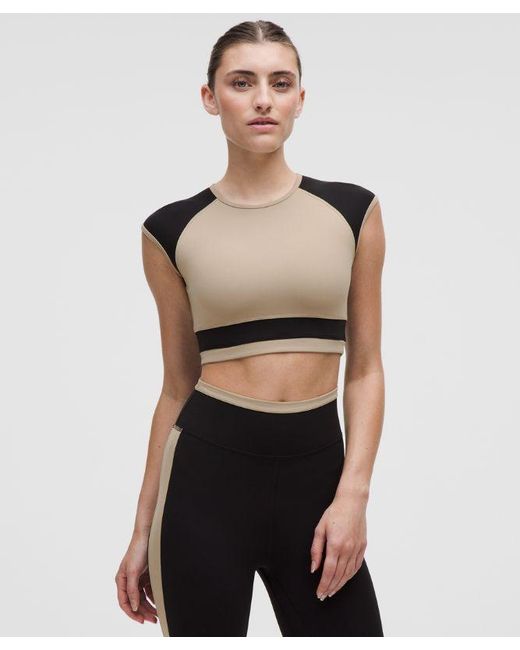 lululemon athletica Black Nulu Cropped Short-Sleeve Shirt