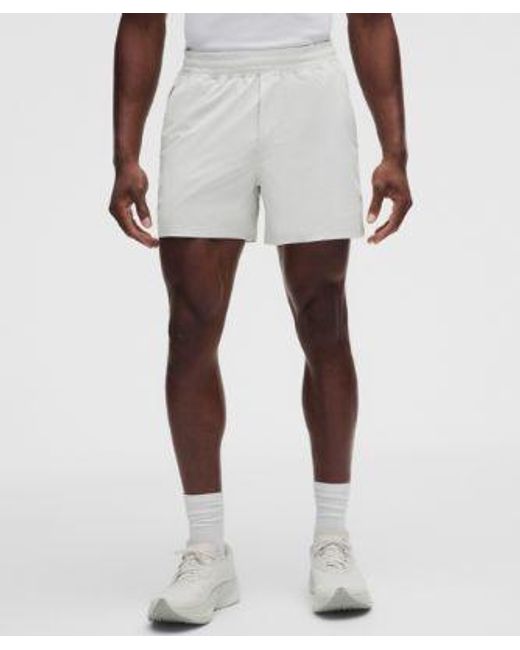 lululemon athletica White Pace Breaker Linerless Short 5" for men
