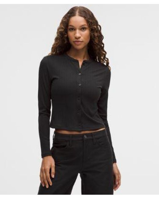 lululemon athletica Black Hold Tight Micro-Rib Cardigan