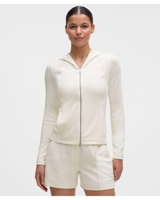 lululemon athletica Natural – Lightweight Softstreme Full-Zip Hoodie – – Size Large