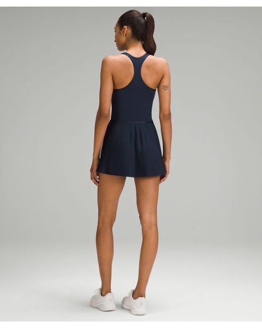 lululemon athletica Blue – Scoop-Neck Pleated Linerless Tennis Dress – –