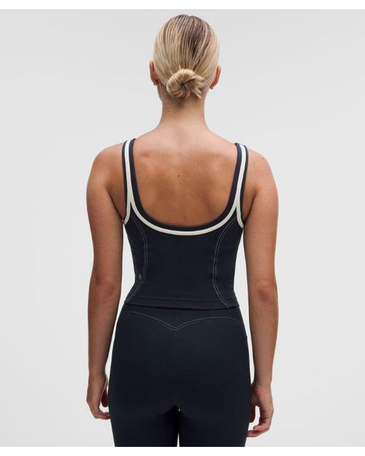 lululemon athletica Blue – Glow Up Tank Top Medium Support, C/D Cup Pipe Detail – – Size 4