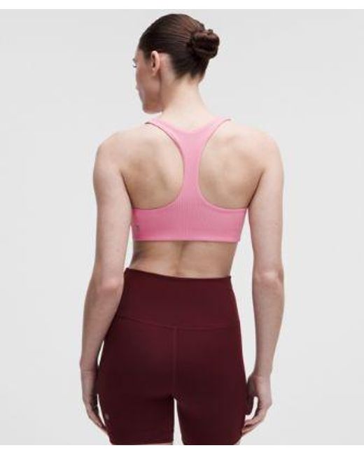 lululemon athletica Red – All-Time Hero Ribbed Sports Bra Medium Support, B/C Cup – – Size Large