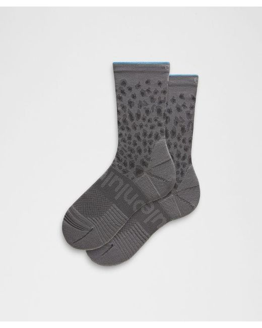 lululemon athletica Gray – Power Stride Crew Socks Leopard – – Size Medium