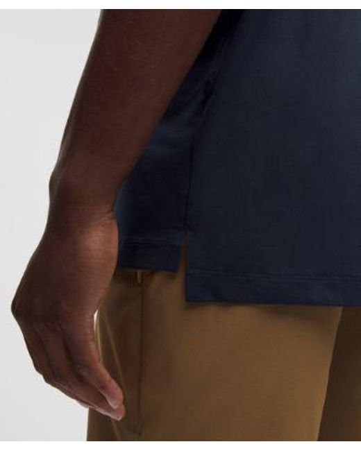 lululemon athletica Blue Logo Sport Polo Short Sleeve for men