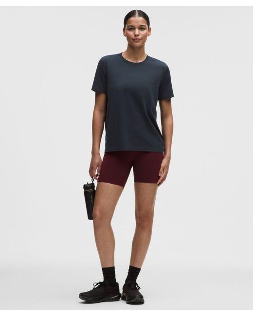 lululemon athletica Blue – Swiftly Relaxed Short-Sleeve Shirt Hip Length – – Size 4