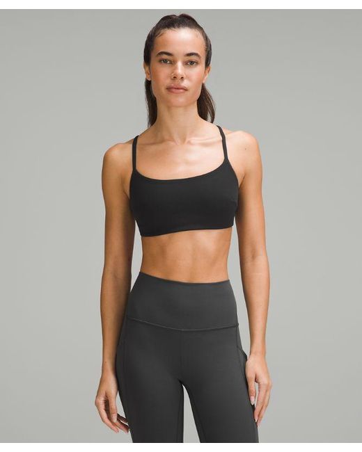 lululemon athletica Gray – Wunder Train Strappy Racer Sports Bra Light Support, C/D Cup – – Size 14