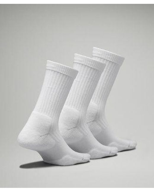 lululemon athletica Gray – 'Daily Stride Ribbed Comfort Crew Socks 3 Pack – –