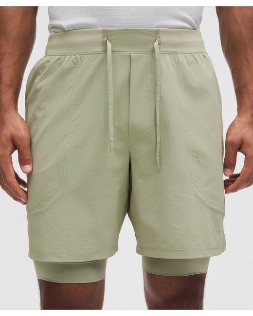 lululemon athletica Gray License To Train Lined Short 7" for men