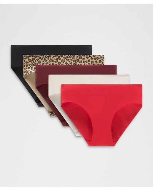 lululemon athletica Red – Invisiwear Mid-Rise Bikini Underwear 5 Pack – –