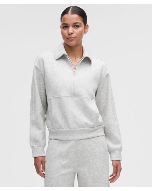 lululemon athletica Gray – Smooth Spacer Relaxed Collared Half Zip Sweatshirt – Color Light/ – Size Large