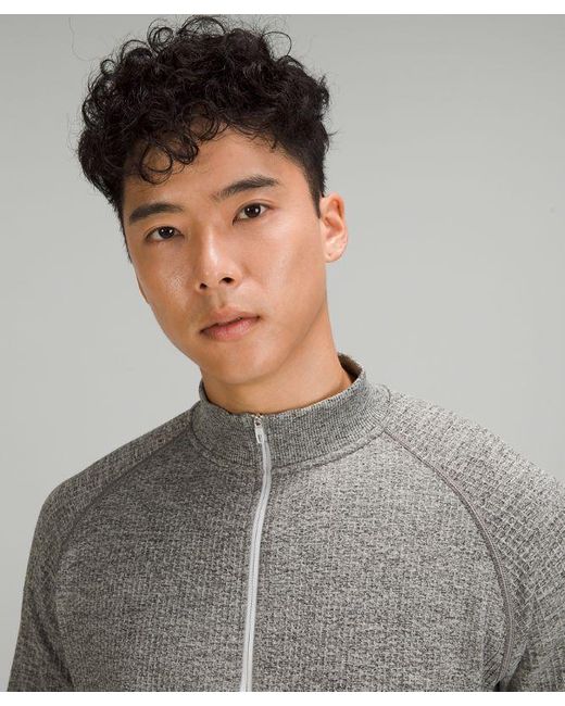 lululemon athletica Gray Engineered Warmth Half Zip Sweatshirt - Color Grey/black - Size L for men