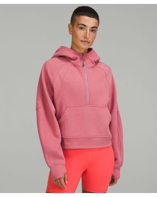 lululemon athletica Scuba Oversized Half-zip Hoodie in Red | Lyst