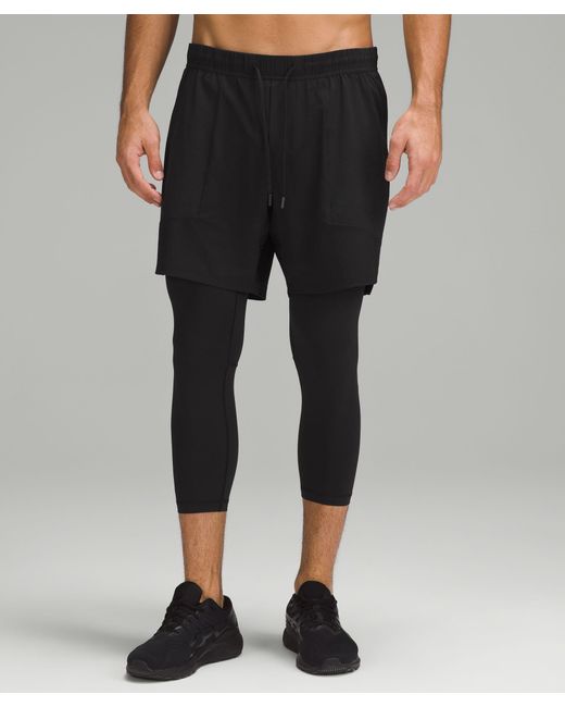 lululemon athletica Black License To Train 2-in-1 Tights 21" for men