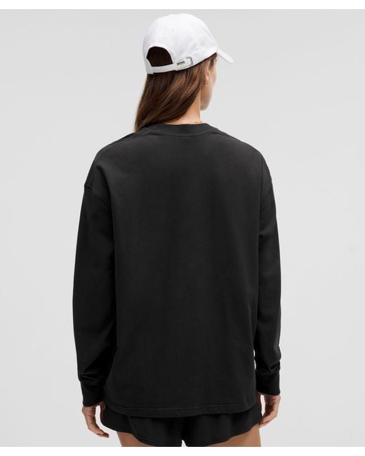 lululemon athletica Black Heavyweight Cotton Crewneck Long-Sleeve Shirt