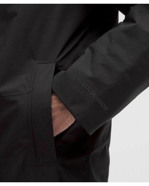 lululemon athletica Black – Stretchseal Insulated Rain Jacket – – Size Large for men