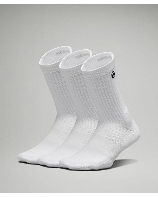lululemon athletica Gray – 'Daily Stride Ribbed Comfort Crew Socks 3 Pack – –