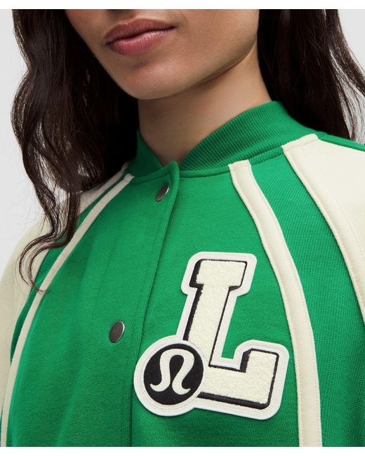 lululemon athletica Green Scuba Oversized Collegiate Jacket