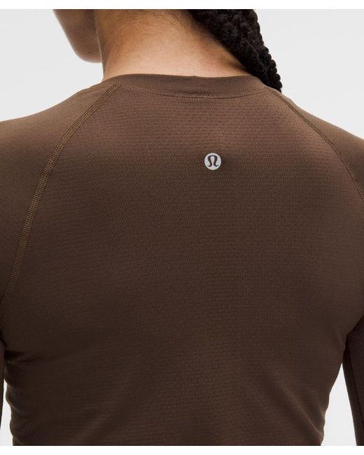 lululemon athletica Brown – Swiftly Tech Long-Sleeve Shirt 2.4 Waist Length – – Size 4