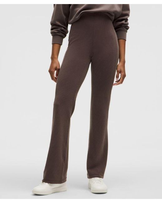 lululemon athletica Gray – Ribbed Softstreme Flared Pants Regular – – Size 4