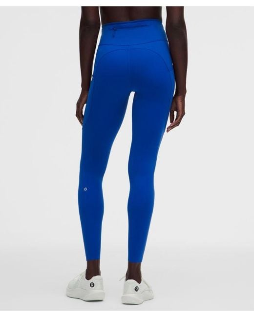 lululemon athletica Blue – Fast And Free 6-Pocket High-Rise Tight Leggings Design – 28" – – Size 14