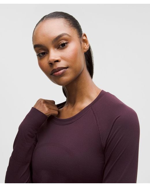 lululemon athletica Purple – Swiftly Tech Long-Sleeve Shirt 2.4 Waist Length – – Size 4