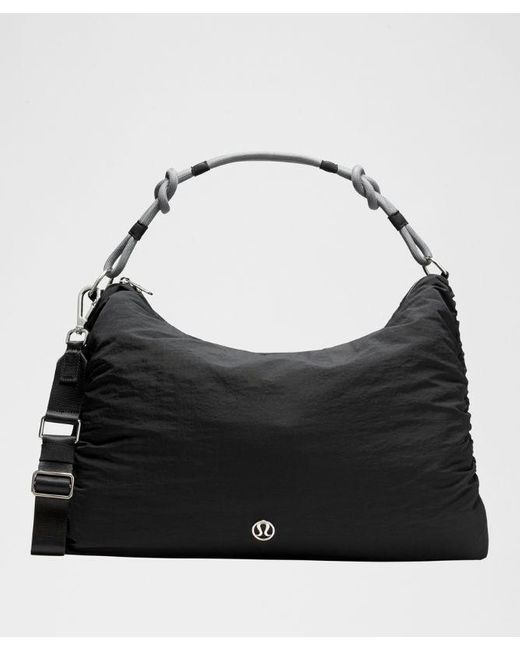 lululemon athletica Black Convertible Ruched Crossbody Bag