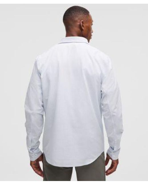 lululemon athletica White – New Venture Long-Sleeve Shirt Slim-Fit – – Size Small for men