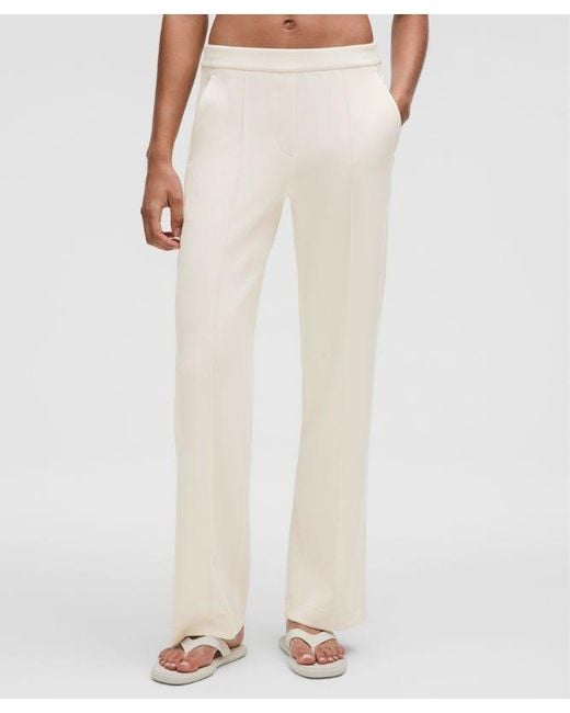 lululemon athletica White Softstreme Pintuck Mid-Rise Pant