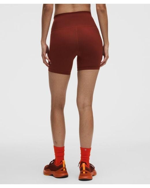 lululemon athletica Red Wunder Train No Line High-Rise Short 6"
