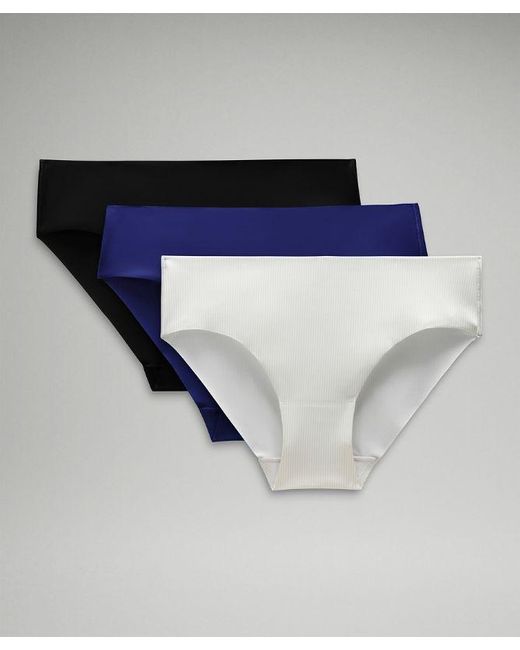 lululemon athletica Invisiwear Mid-rise Bikini Underwear 3 Pack - Color White/black/blue - Size L