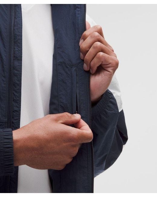 lululemon athletica Blue – Nylon Oversized Track Jacket – – Size Large for men