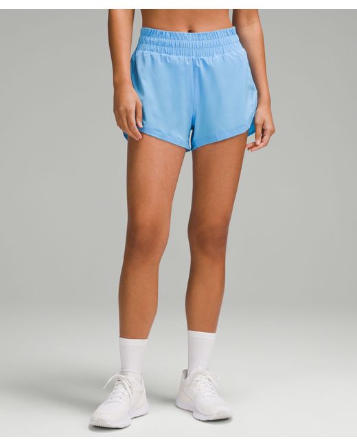 lululemon athletica Track That High-rise Lined Shorts 3 in Blue