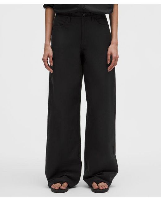 lululemon athletica Black Easyfive Low-Rise Classic Wide-Leg Pant