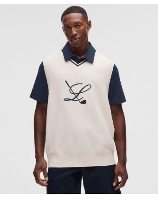 lululemon athletica Natural – Knit V-Neck Golf Vest Golf – – Size Large for men