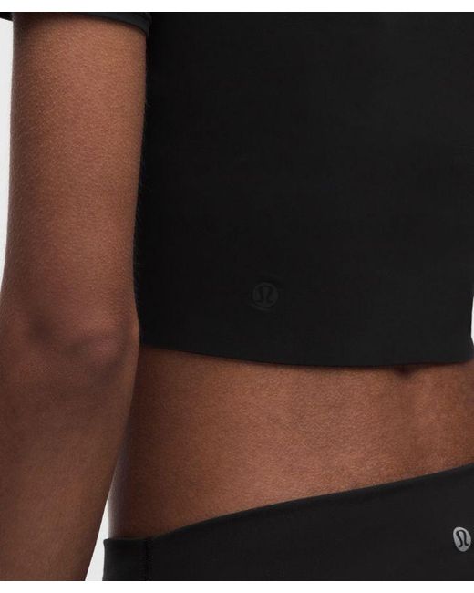 lululemon athletica Black Wundermost Ultra-Soft Nulu Crewneck Cropped T-Shirt